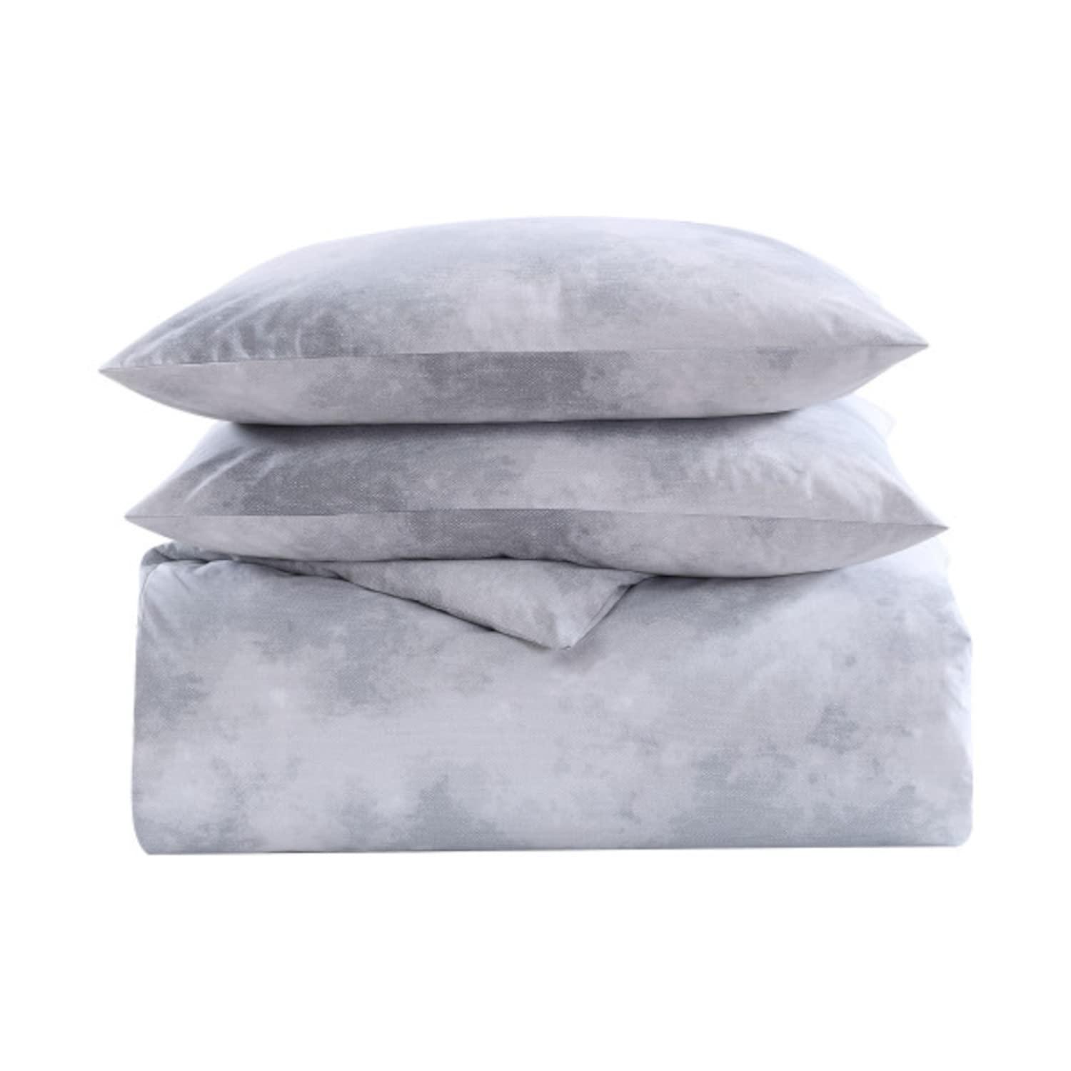 City Scene Gray/White Reversible 2 Piece Duvet Cover Set