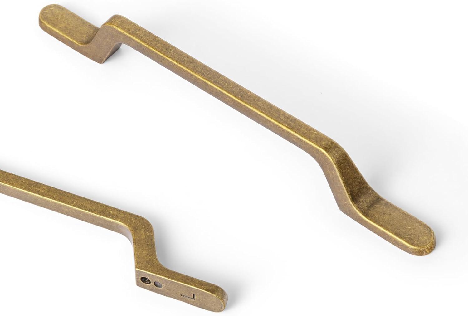 Goo-Ki 6 Pack 5" Hole Center Antique Bonze Cabinet Pulls - Antique Brass Drawer Pull for Dresser Cupboard , Vintage Bronze Bar Handles Kitchen Hardware for Bathroom Closet Wardrobe ,1751-GT-128