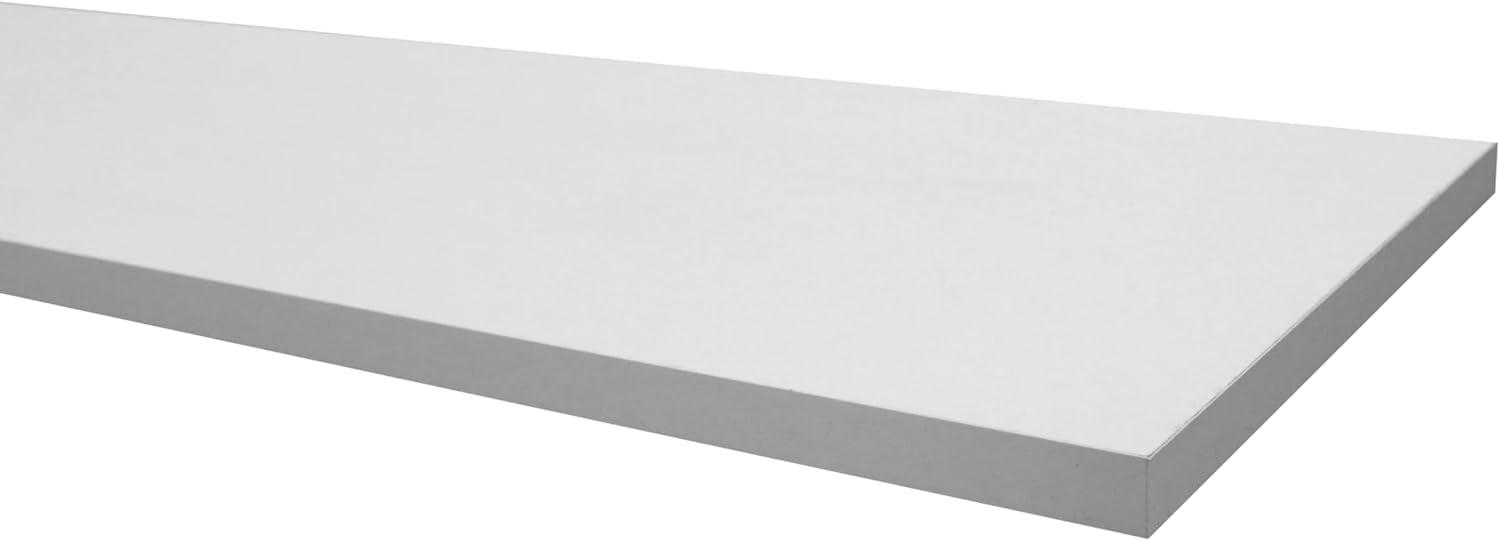 SSWBasics Laminated White Melamine Shelf Contemporary 12” x 36” x Single-Tier Minimalist