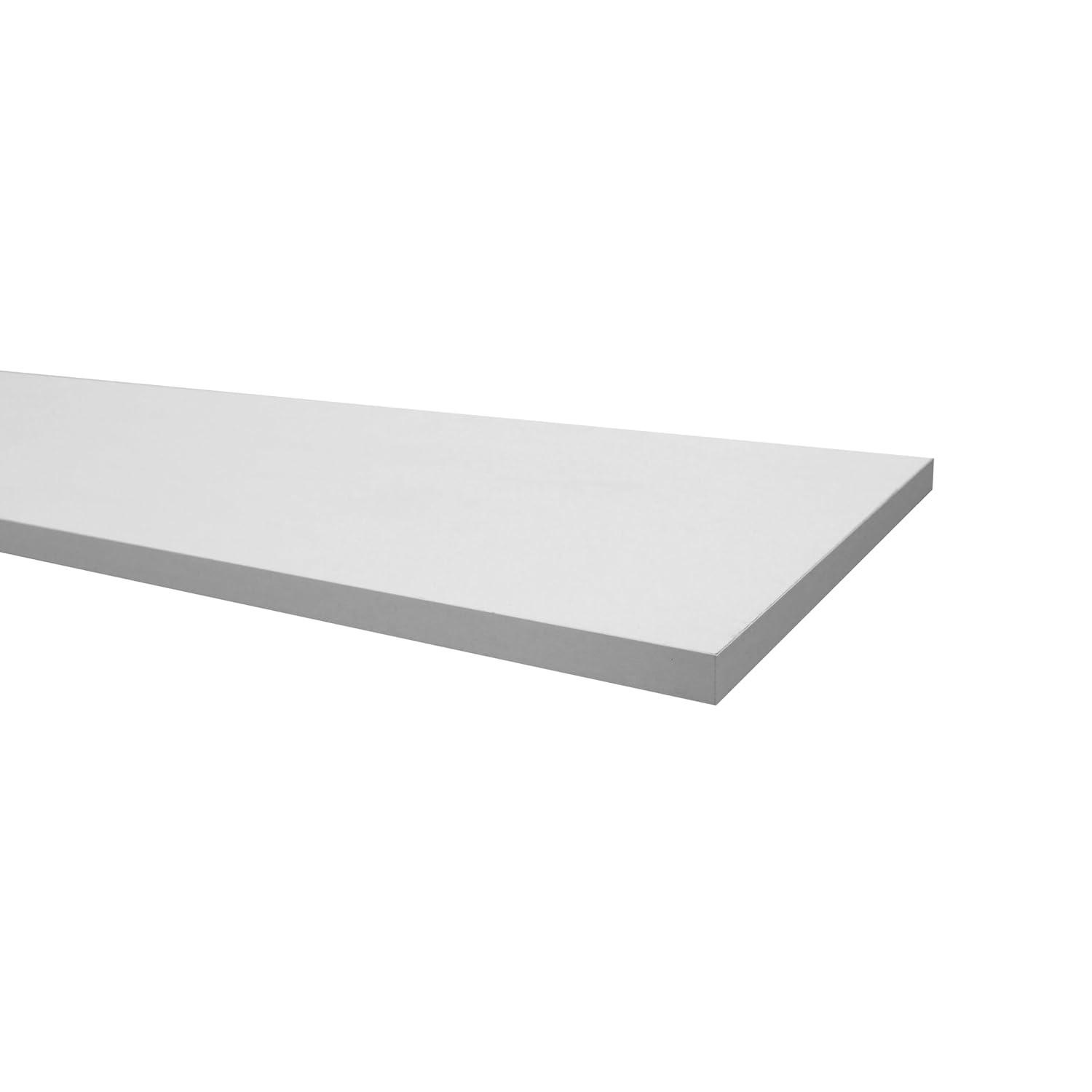 SSWBasics Laminated White Melamine Shelf Contemporary 12” x 36” x Single-Tier Minimalist