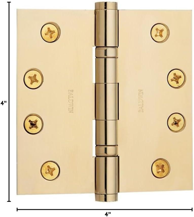 4" x 4" Lifetime Polished Brass Ball Bearing Door Hinge