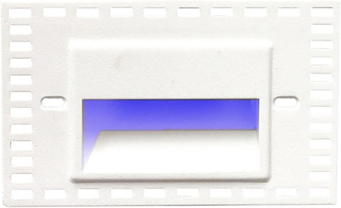 Sleek White Dimmable LED Step and Wall Light with Blue Lens