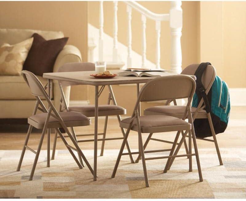 Cosco Square Folding Table 34" Sand Steel Frame, Vinyl Case of 2