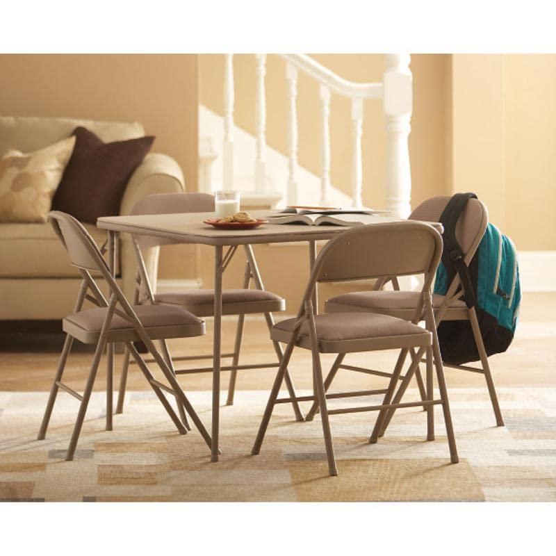 Cosco Square Folding Table 34" Sand Steel Frame, Vinyl Case of 2