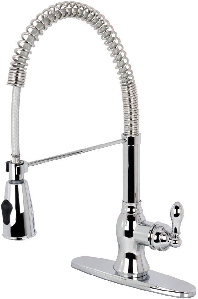 Kingston Brass GSY8891ACL Kingston Brass American Classic Single-Handle 1-or-3 Hole Deck Mount Pre-Rinse Kitchen Faucet