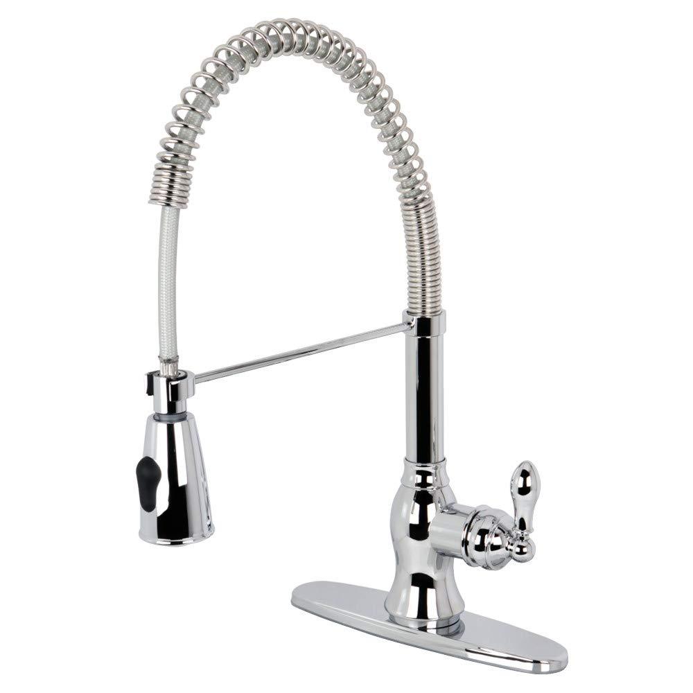 Kingston Brass GSY8891ACL Kingston Brass American Classic Single-Handle 1-or-3 Hole Deck Mount Pre-Rinse Kitchen Faucet