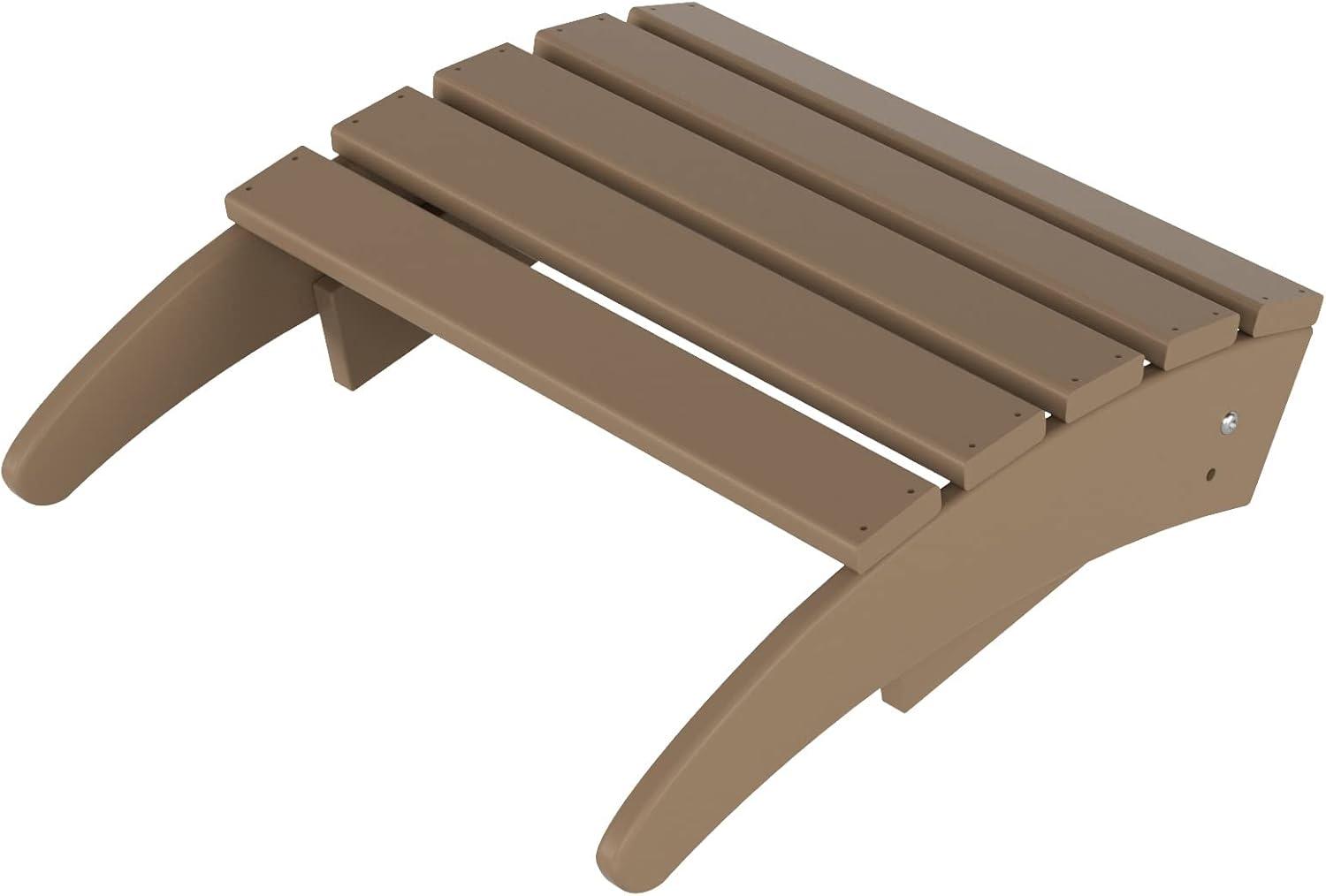 Weathered Wood Outdoor Adirondack Ottoman Footrest