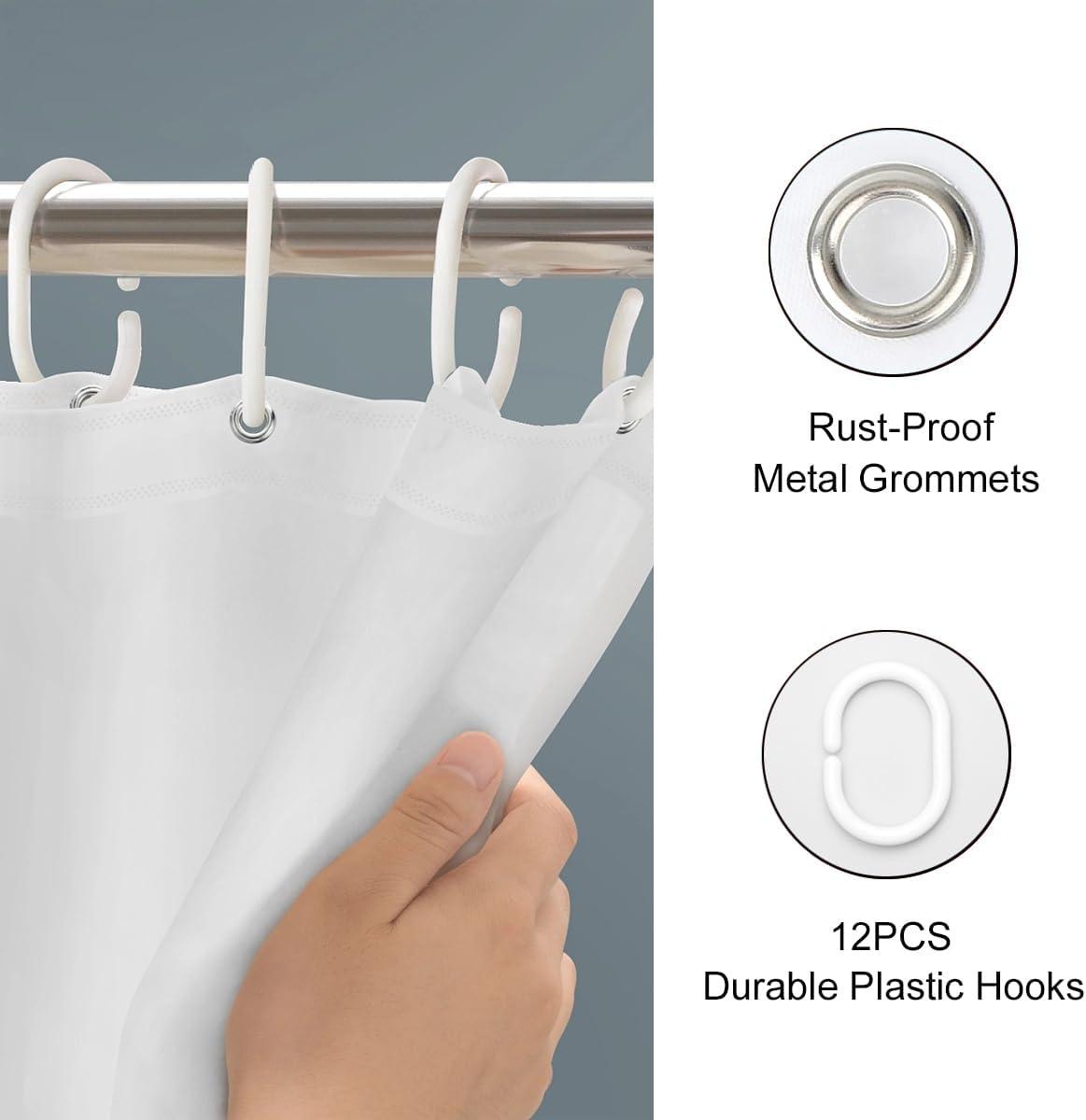 Cute Highland Cow Shower Curtain Watercolor Floral Spring Wildflower Funny Western Cattle Farm Animal Home Bathroom Decor Waterproof Fabric 72Lx72W Inch with 12PCS Hooks