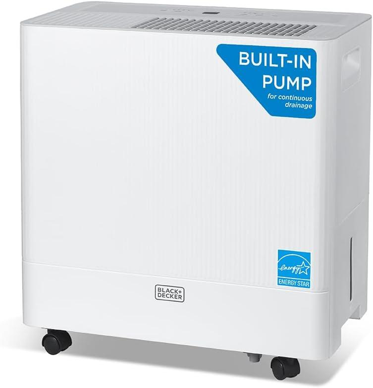 BLACK+DECKER Dehumidifier for Large Spaces and Basements Energy Star Certified White