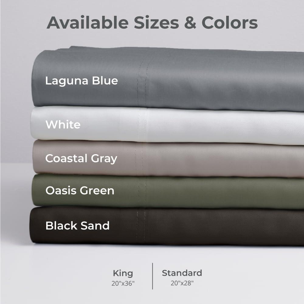 Cariloha Cariloha Retreat 2-Piece Sateen Pillowcase Set | Lyocell Material | Breathable, Corner Straps, Extra soft & Cooling