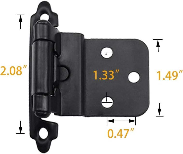 Matte Black Self-Closing Inset Cabinet Hinges with Screws