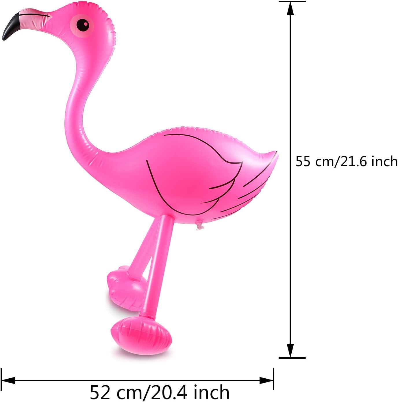 Yaomiao Inflatable Pink Flamingo Summer Beach Luau Birthday Party Accessories for Outdoor Indoor Hawaiian Party Decoration(6 Pieces)