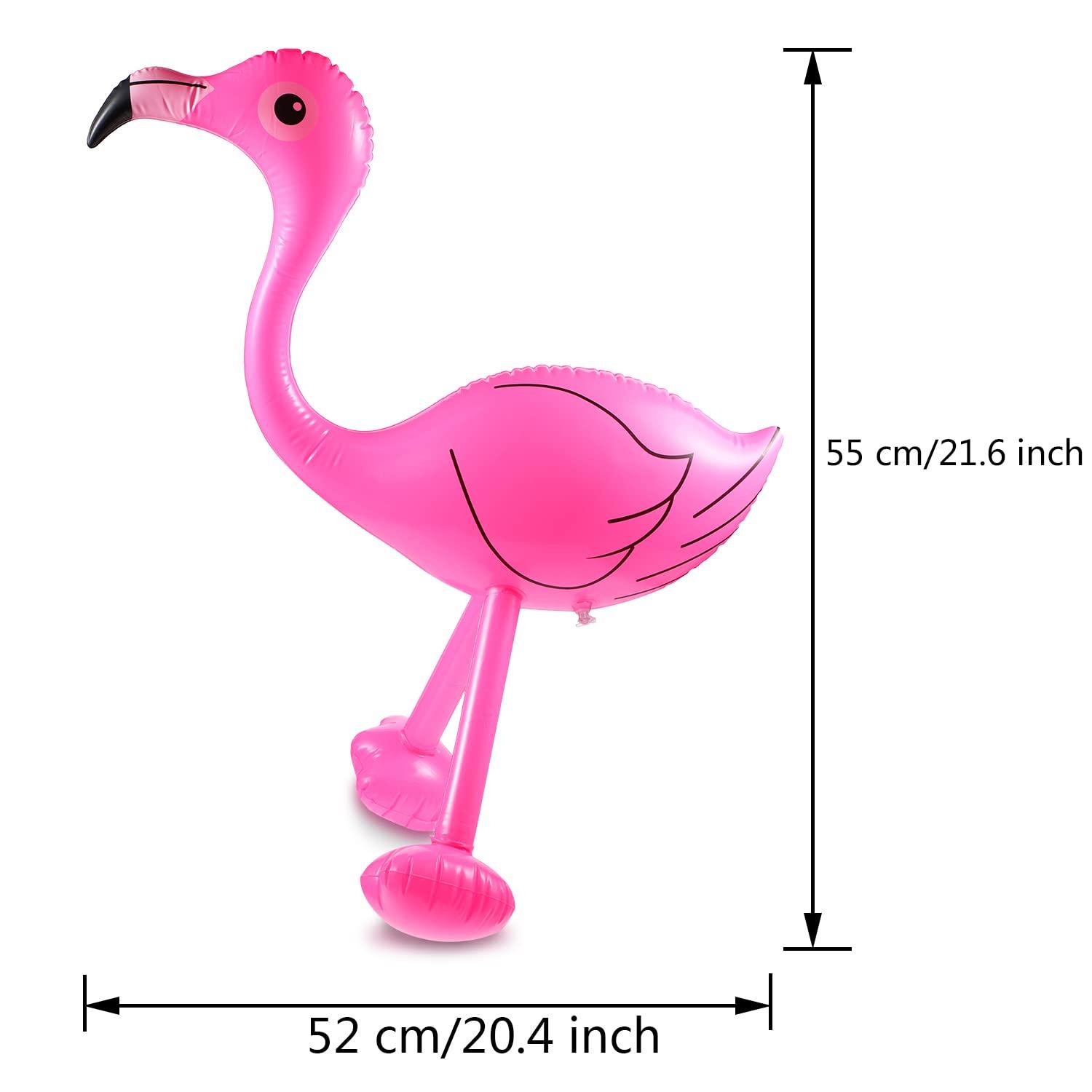 Yaomiao Inflatable Pink Flamingo Summer Beach Luau Birthday Party Accessories for Outdoor Indoor Hawaiian Party Decoration(6 Pieces)