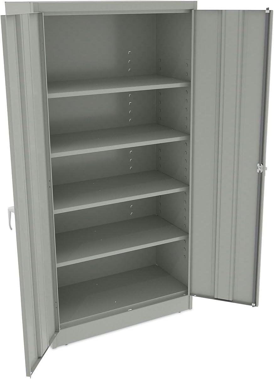 Alera Assembled 72" High Heavy-Duty Welded Storage Cabinet, Four Adjustable Shelves, 36w x 18d, Light Gray
