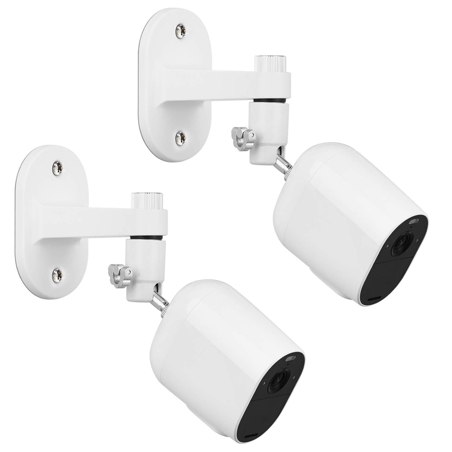 2Pack Security Wall Mount for Arlo Pro/Pro2/Pro3/Pro4/Ultra/Ultra2/Essential Spotlight Camera, Adjustable Indoor/Outdoor Mounting Bracket for Your Surveillance Camera (White)