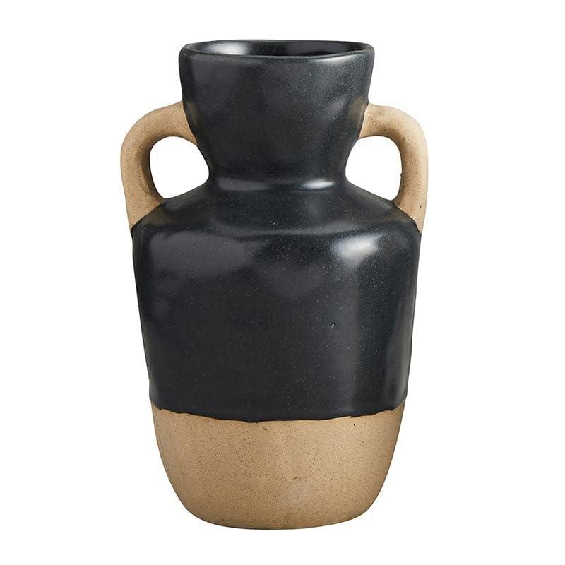 Large Black and Beige Ceramic Jug Vase for Table Décor