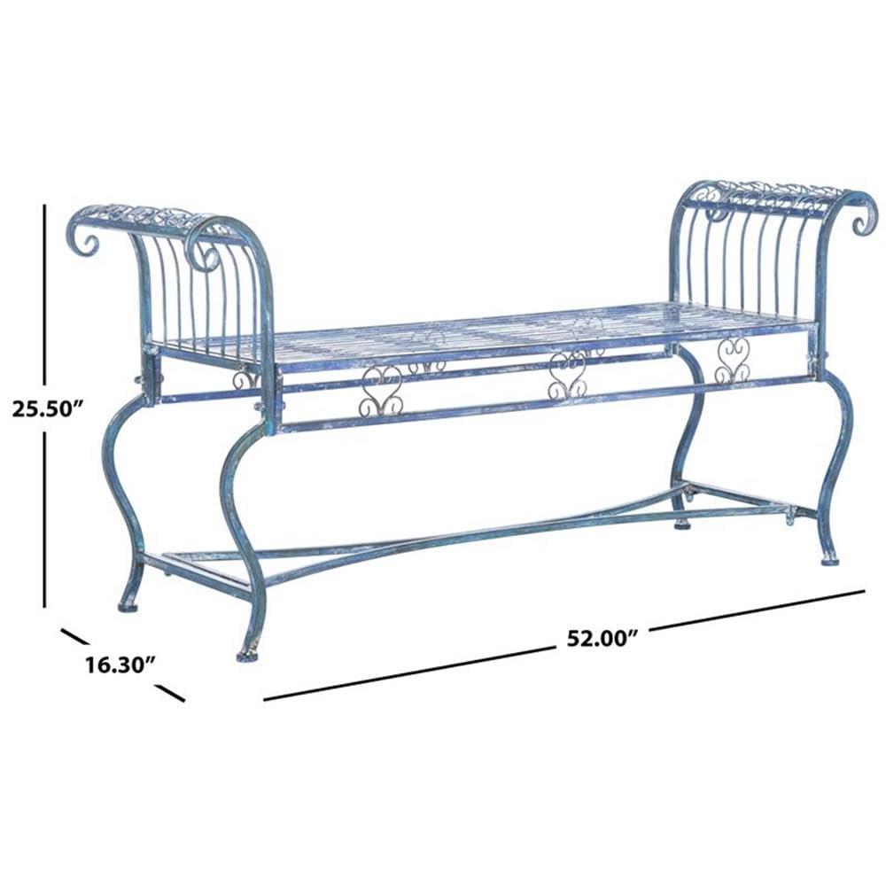 Brielle Bench - Outdoor - PAT5004 - Mossy Blue - Safavieh