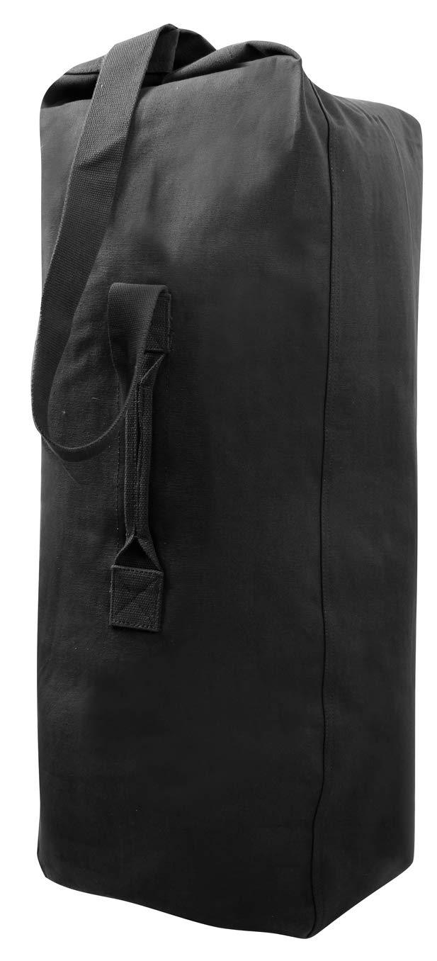 Rothco Top Load Canvas Duffle Bag, Black, 21" x 36"