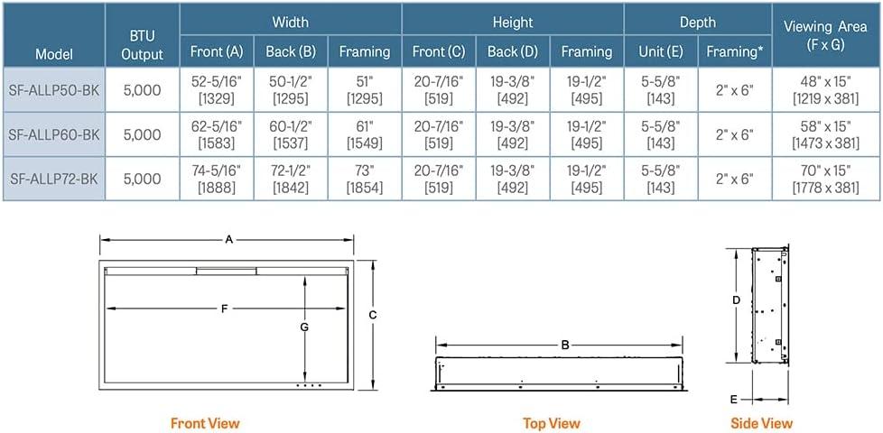 SimpliFire Allusion Platinum Wall Mount Electric Fireplace