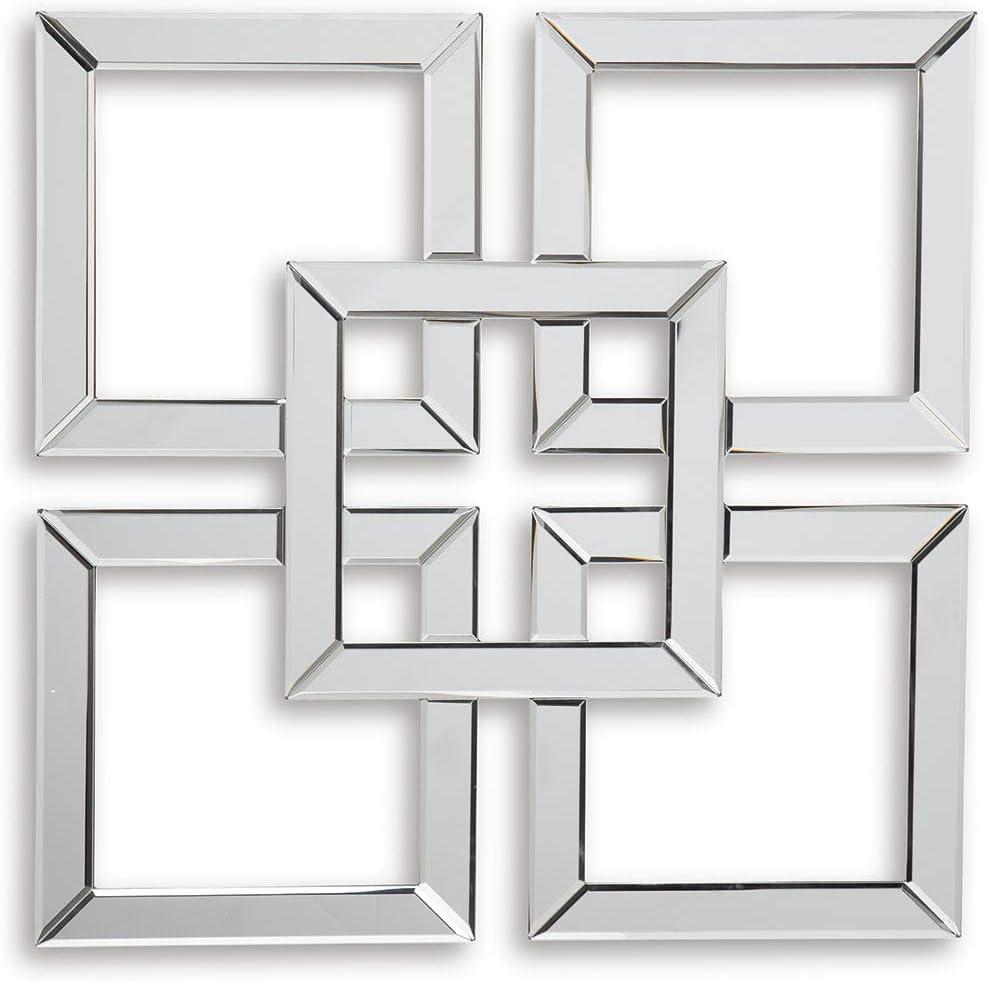 Quinnley 24" Silver Geometric Contemporary Accent Mirror