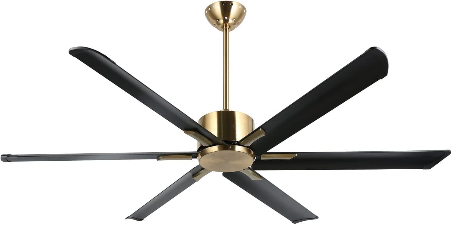 Vincent 72'' Black and Gold Aluminum Ceiling Fan with Remote