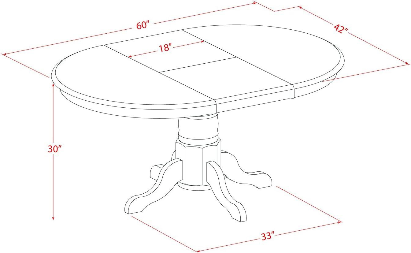 Buttermilk and Cherry Oval Wood Dining Table with 6 Chairs