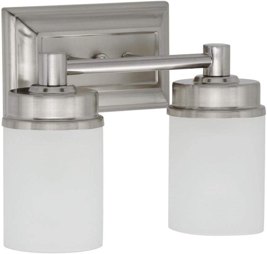 Cade 11.7" Brushed Nickel Vanity Light with Frosted Glass Shades