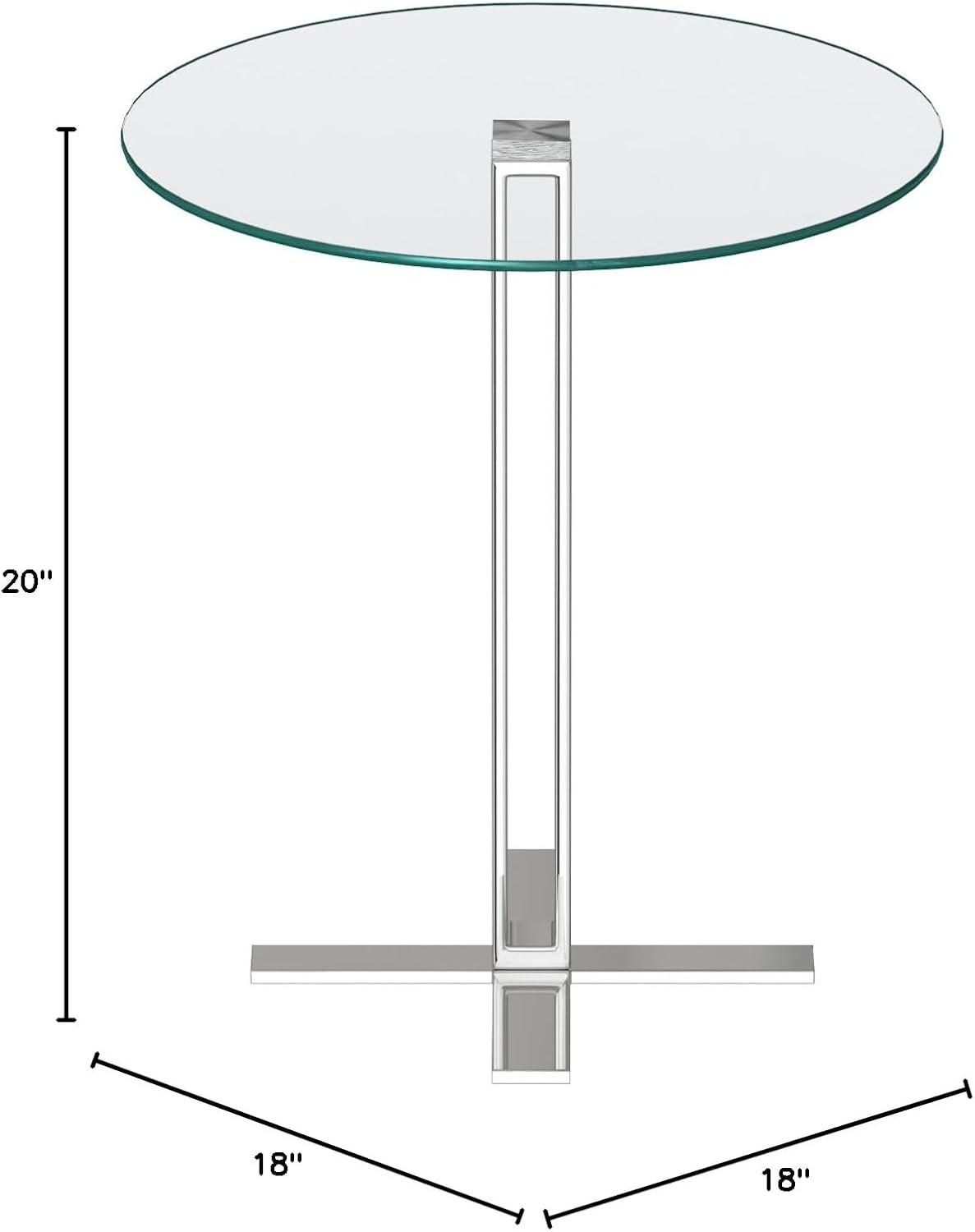 Cortesi Home  Solen Round Clear Glass End Table