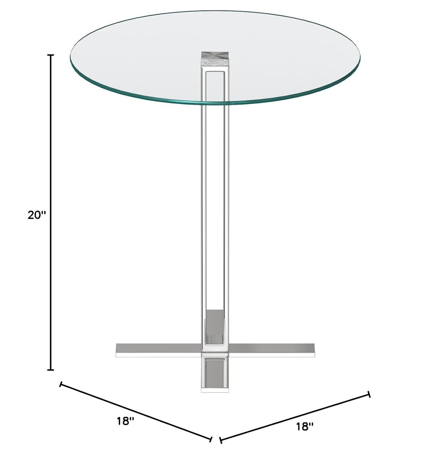 Cortesi Home  Solen Round Clear Glass End Table