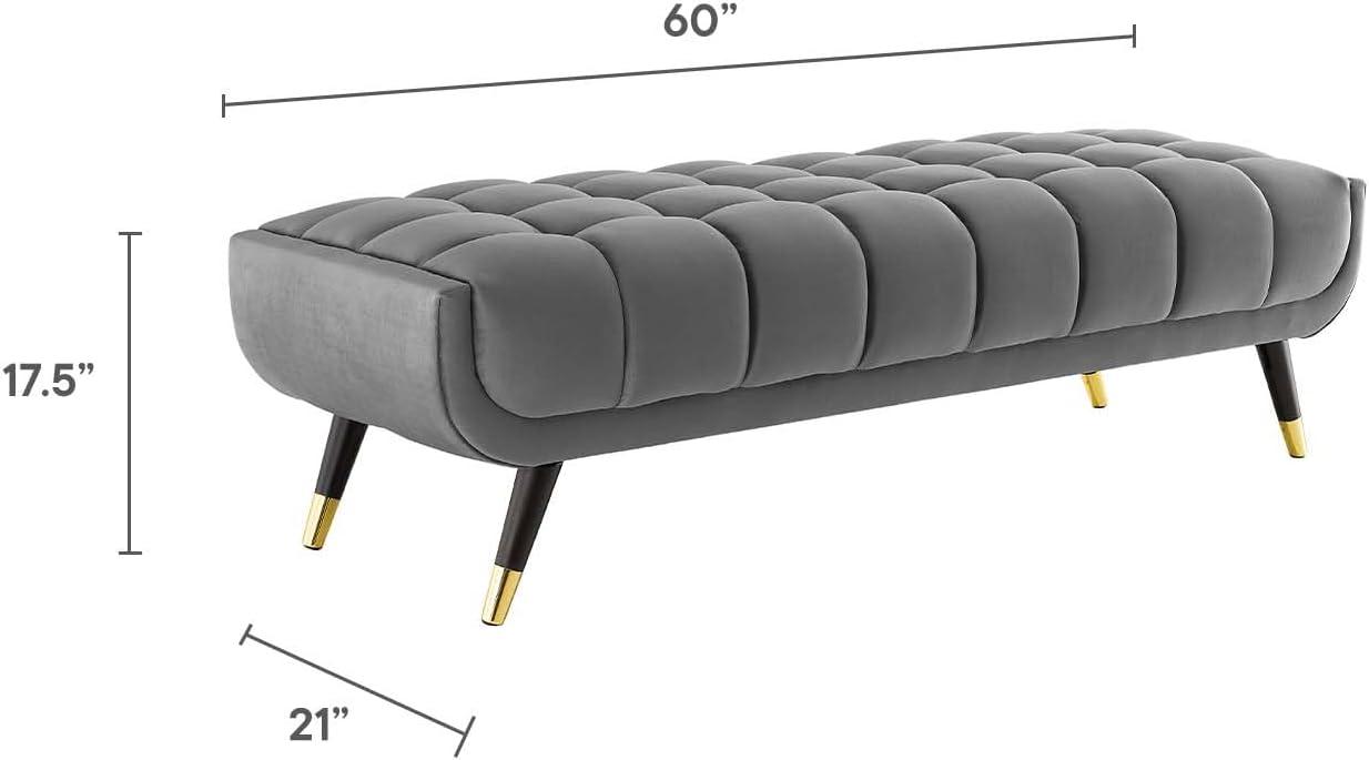 Adept 60" Performance Velvet Bench Gray