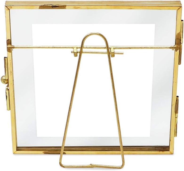 Isaac Jacobs 4x4 Antique Gold Metal Photo Frame for Tabletop Display