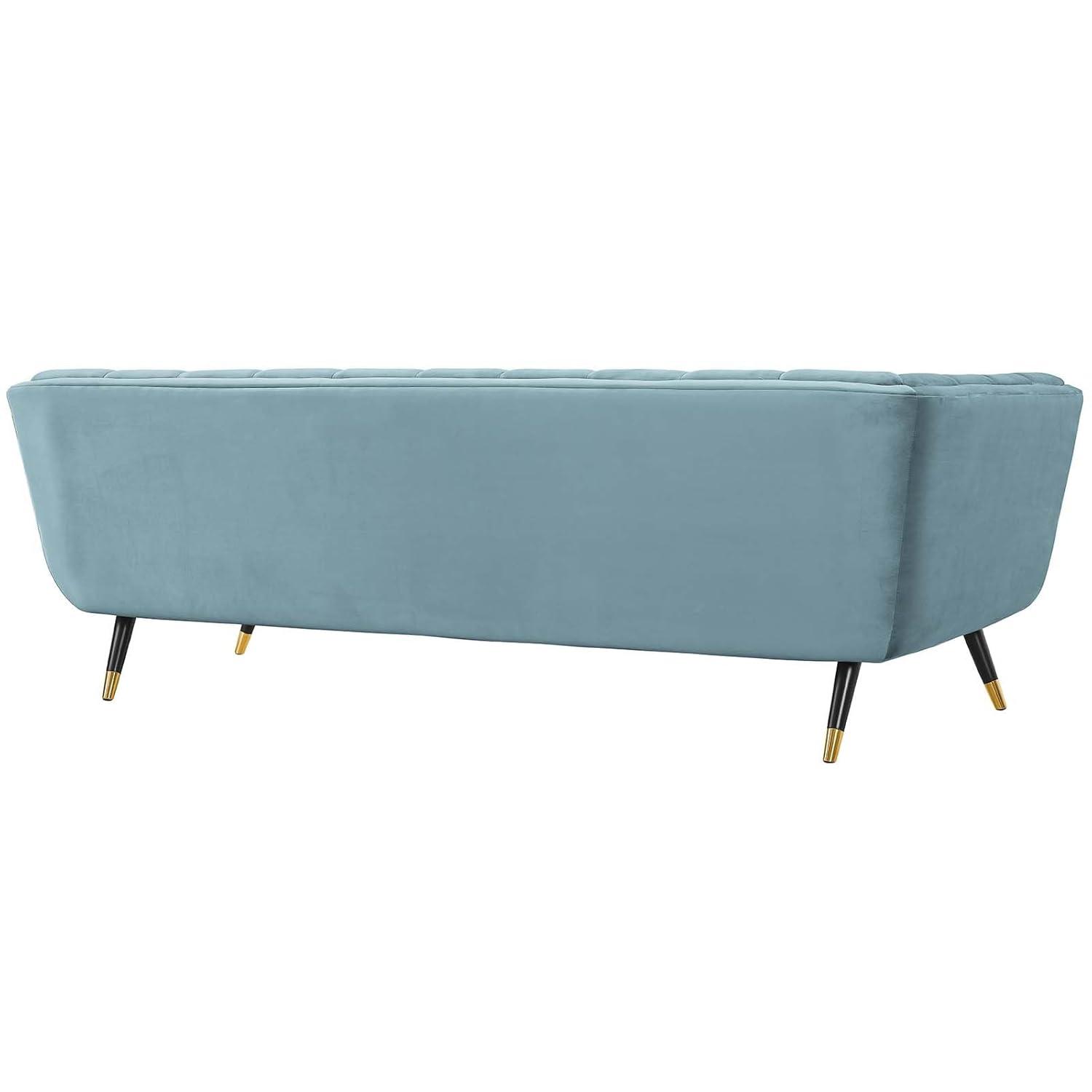 Modern Contemporary Urban Design Living Room Lounge Club Lobby Sofa, Velvet Fabric, Blue