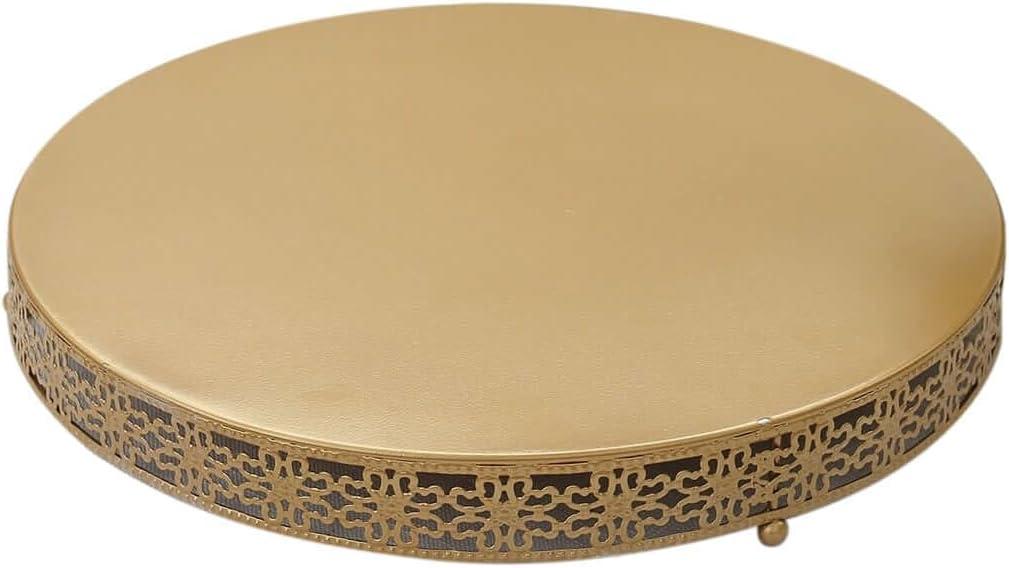 BalsaCircle 16" Gold Metal Fleur De Lis Round Cake Stand Dessert Display Pedestal Party Events Decorations