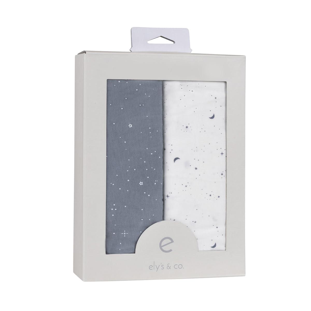 Ely's & Co. Baby Fitted Bassinet Sheet 100% Combed Jersey Cotton for Baby Boy 2 Pack