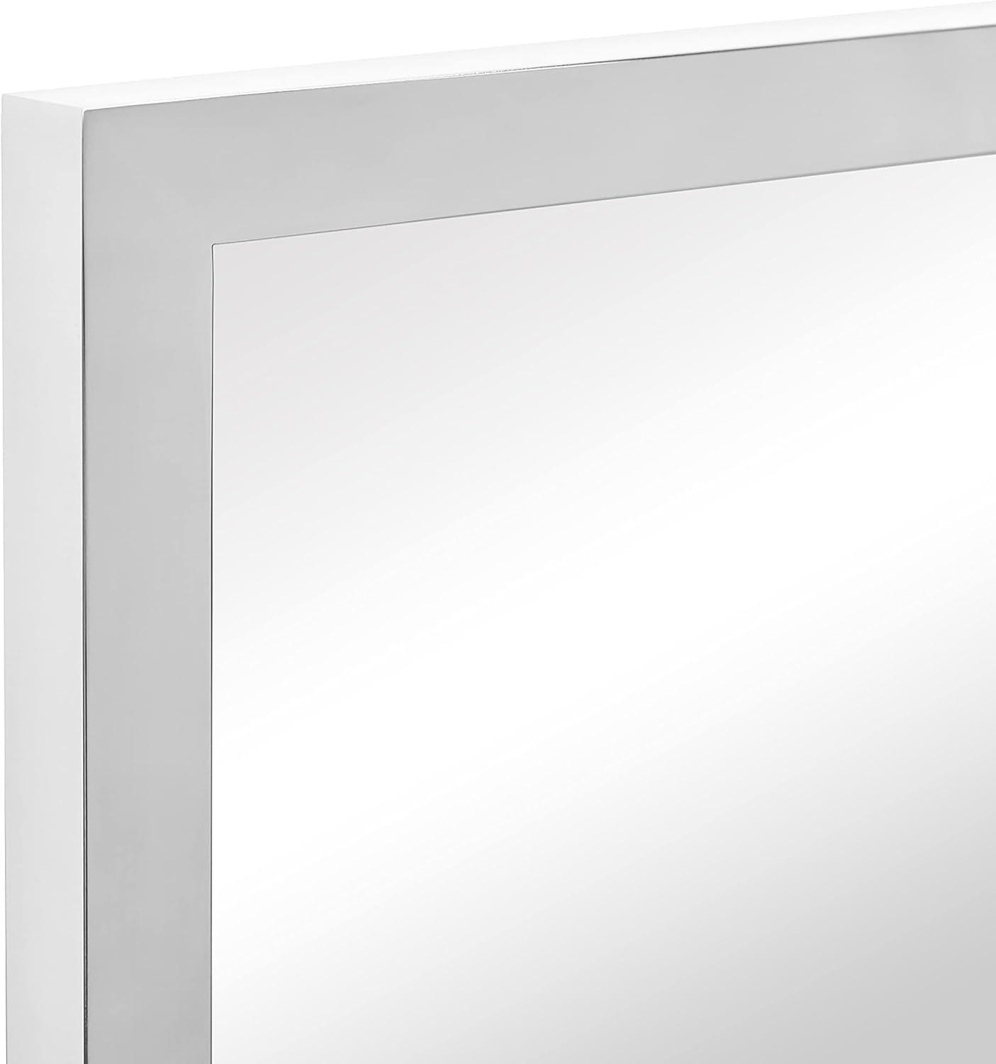 Empire Art Direct Contempo Polished SIlver Stainless Steel Frame Rectangle Wall Mirror, 20" x 30" x 1", Ready to Hang