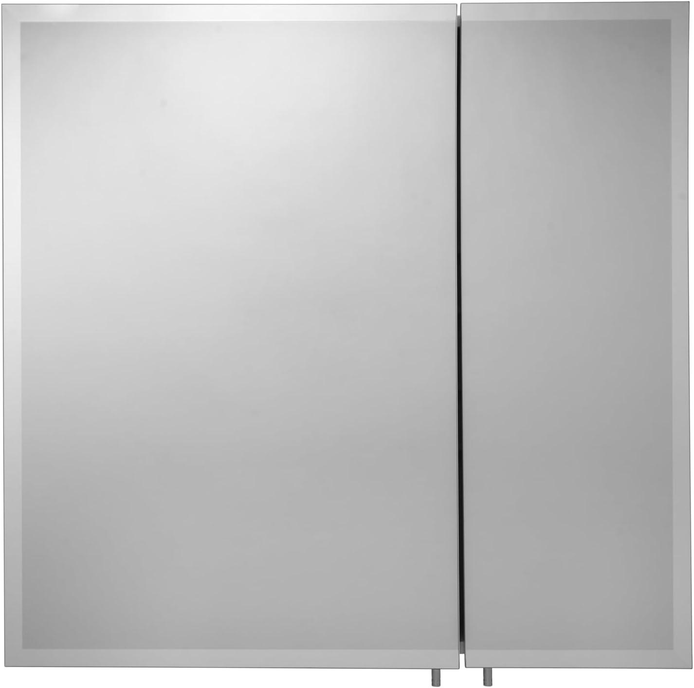 Croydex 30-in x 30-in Surface Mount White Steel Mirrored Square Medicine Cabinet