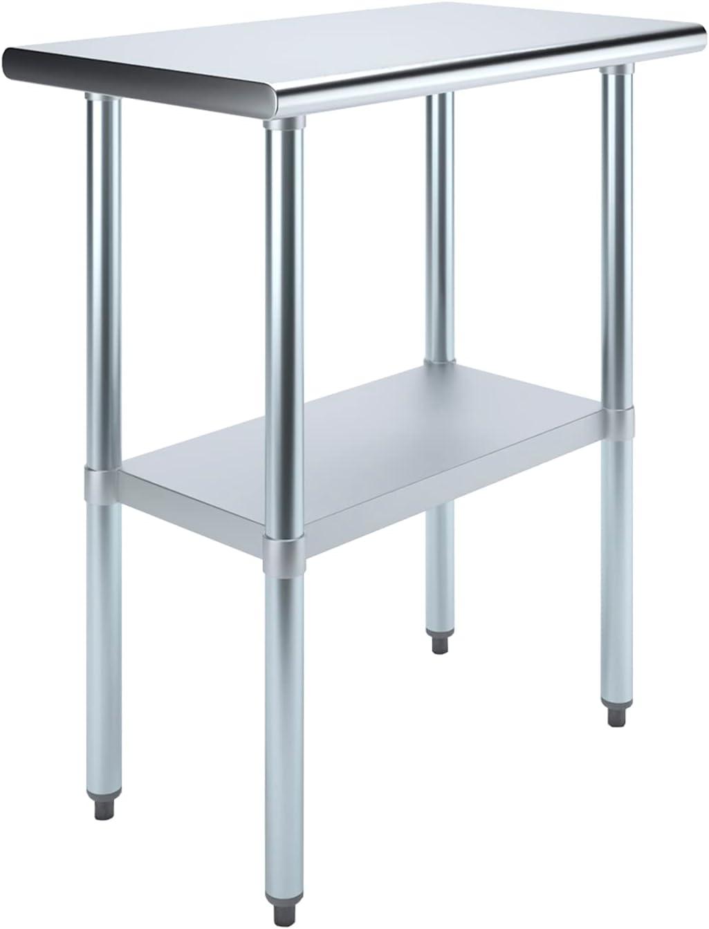 Stainless Steel Work Table with Undershelf. Metal Prep Table. NSF - Certified