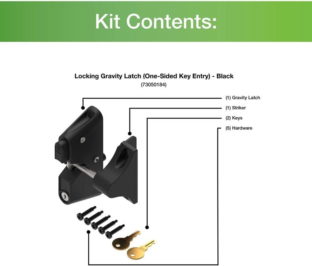 Barrette Outdoor Living Barrette Outdoor Living Black Aluminum Gate Latch for Posts