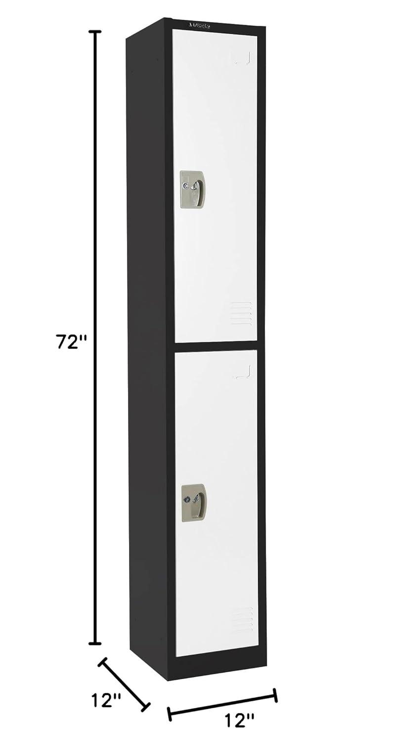 AdirOffice 12'' Wide Steel 2-Tier School and Gym Locker