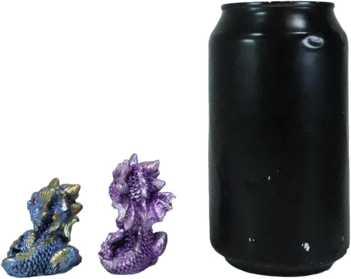 Ebros Set of 12 Colorful Red Green Purple Blue Baby Dragons Miniature Figurine