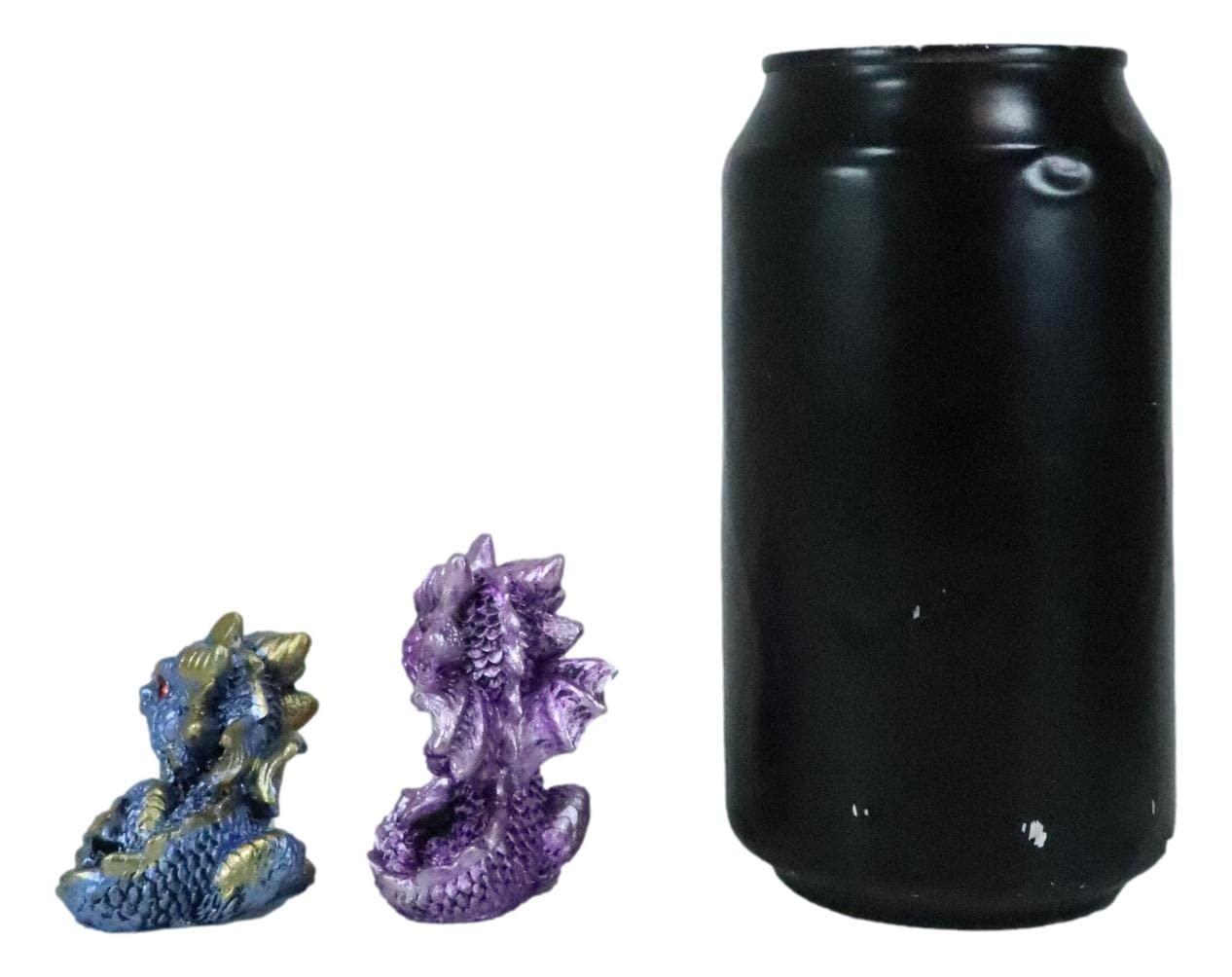 Ebros Set of 12 Colorful Red Green Purple Blue Baby Dragons Miniature Figurine