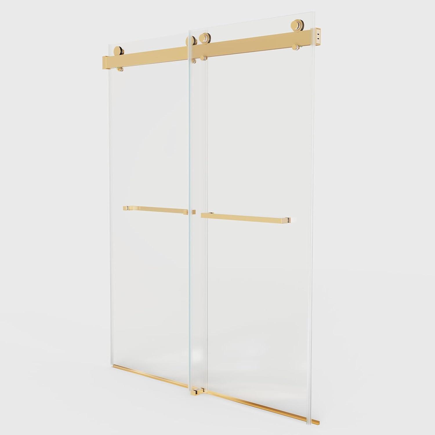 Dimorphos 56-60"W x 76"H Frameless Double Sliding Shower Door with 10mm Tempered Glass Door 11DD161822LL