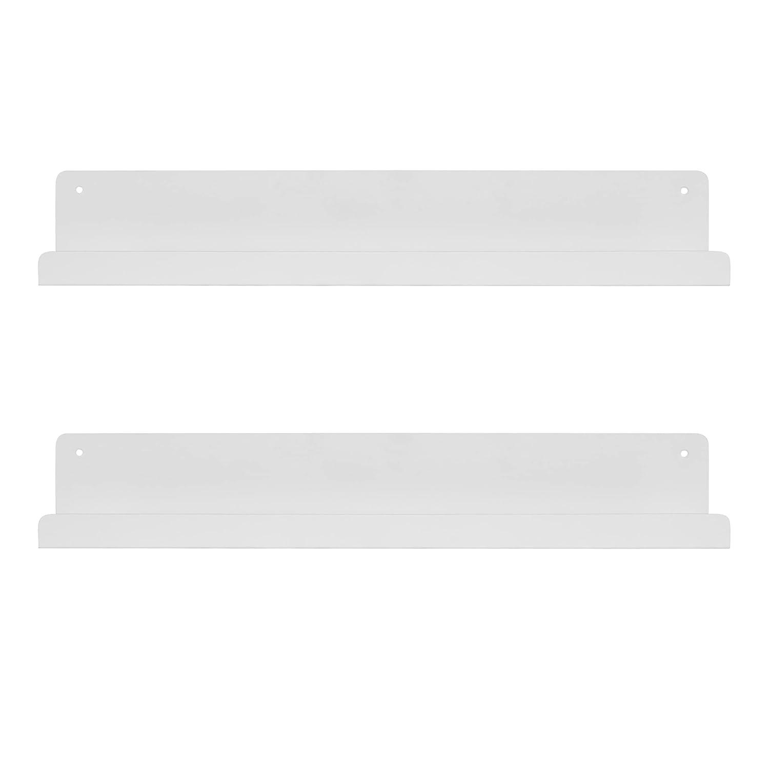 24" x 3" Mezzo Modern Metal Ledge Shelf Set White - Kate & Laurel All Things Decor