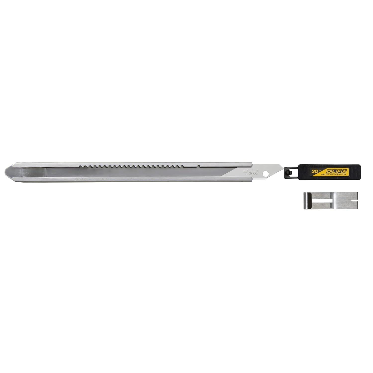 Olfa Stainless Steel Slide-Lock Graphics Knife With Snap-off Blade