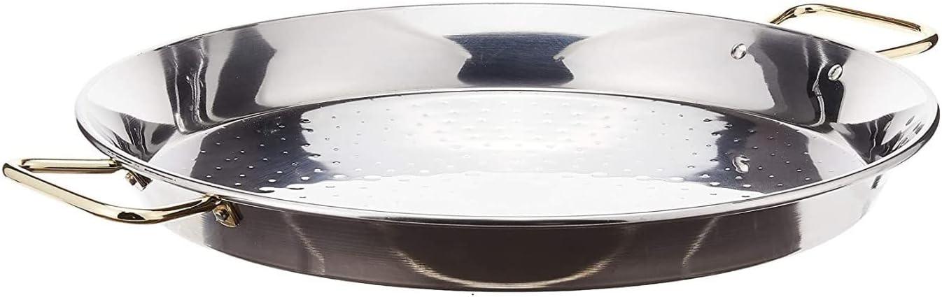 16-Inch Stainless Steel Paella Pan with Dual Handles