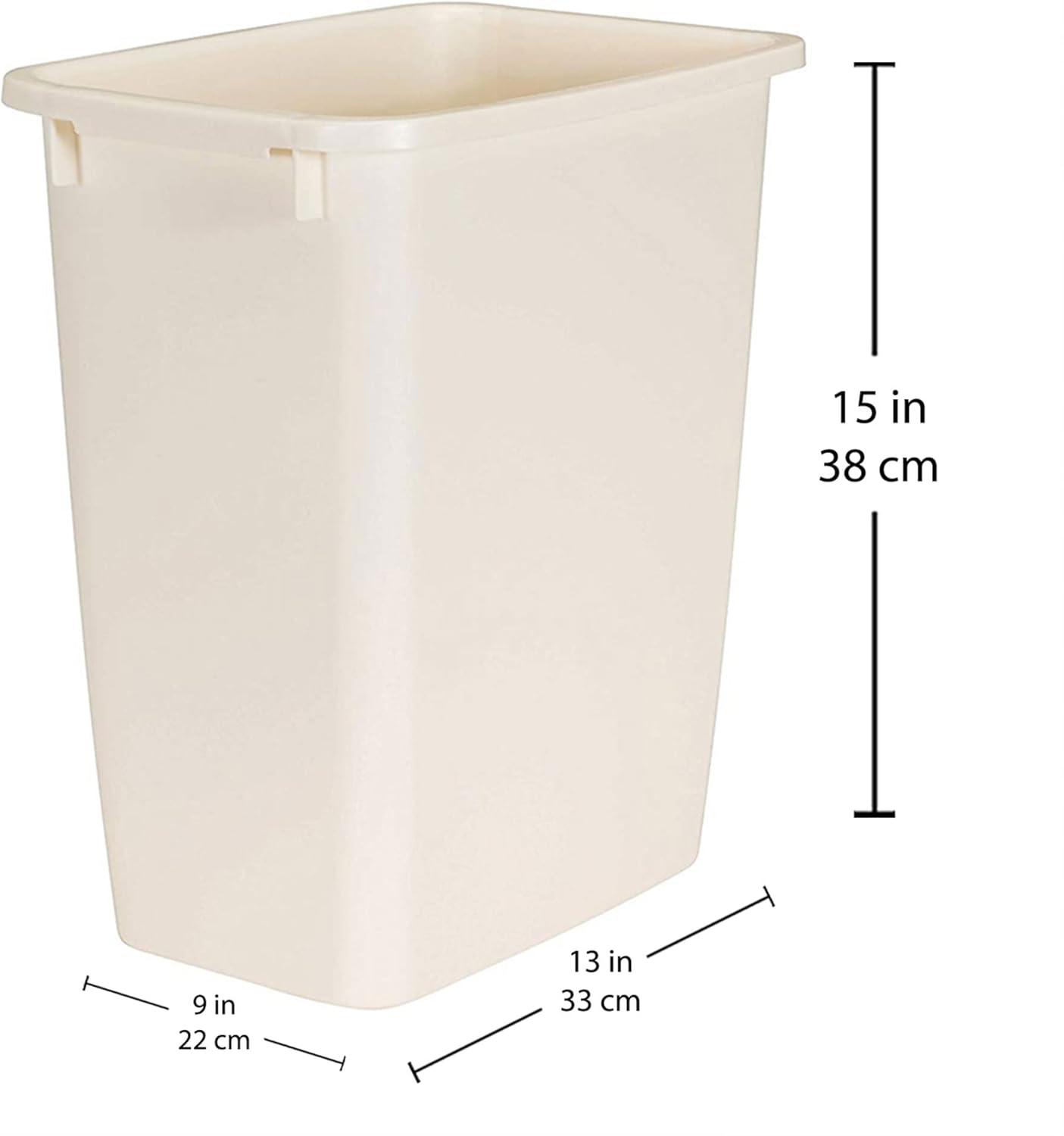 Bisque Plastic 9-Gallon Open Top Office Trash Can