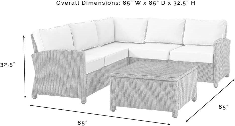 Crosley 4pc Bradenton Steel Outdoor Patio Sectional Sofa Furniture Set