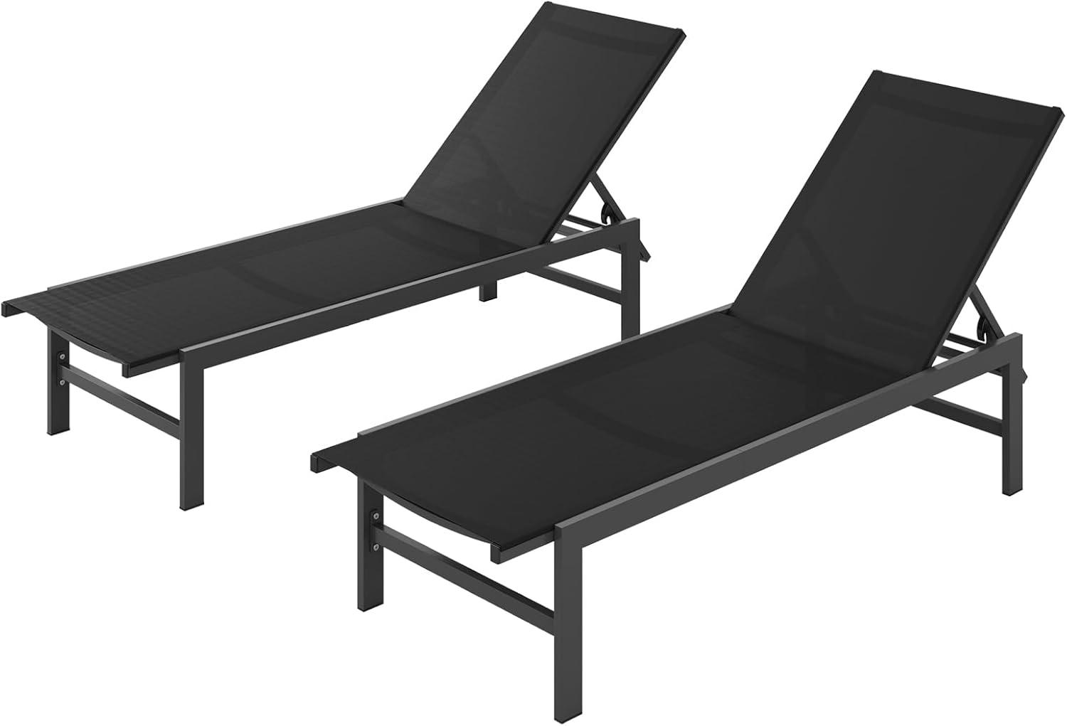 Blevens Outdoor Aluminum Chaise Lounge (Set of 2)