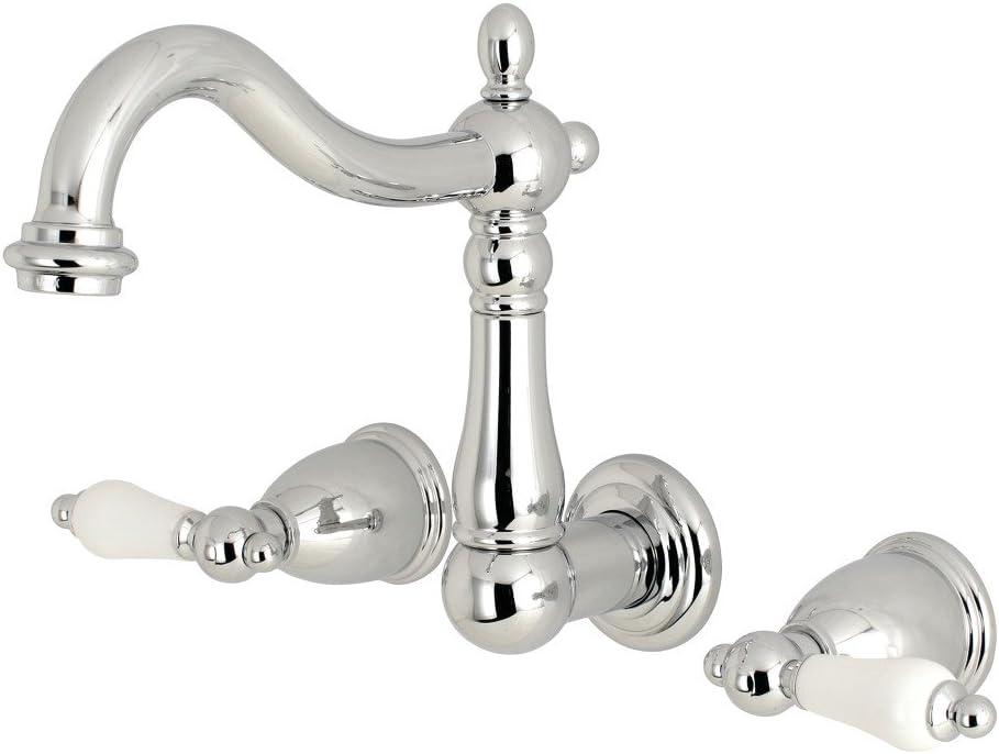 Heritage Polished Chrome Wall-Mounted Bathroom Faucet