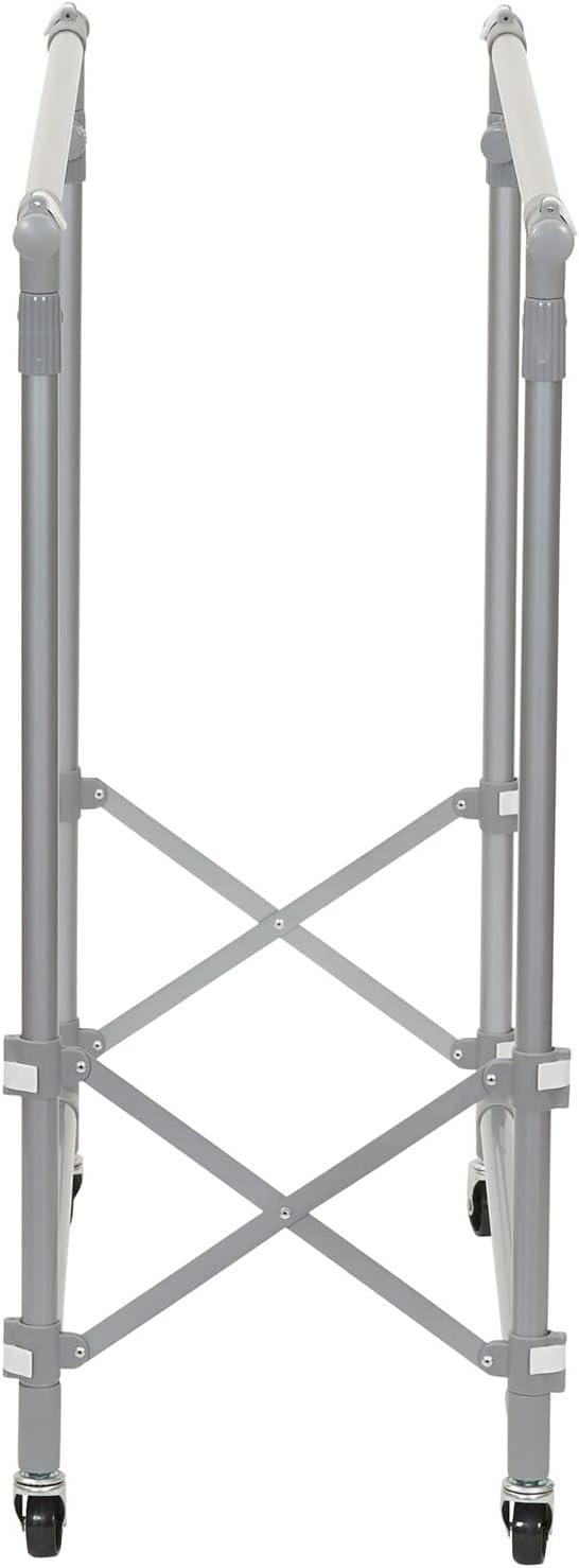 Adjustable Silver Double Garment Rack with Wheels